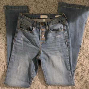 Sofia vergara button fly high waisted flares